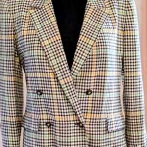 Vintage Evan Picone Multicolor Plaid Blazer Size XL